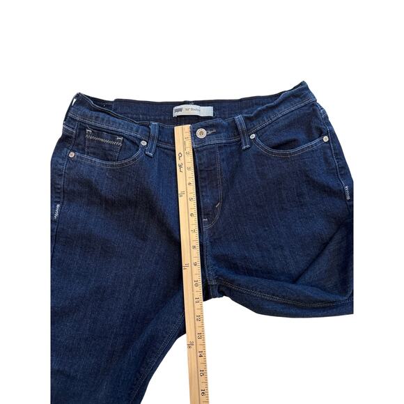 Levis 515 Jeans Womens 12M Blue Bootcut Flap Pockets Stretch Mid Rise Dark Wash - Picture 9 of 11